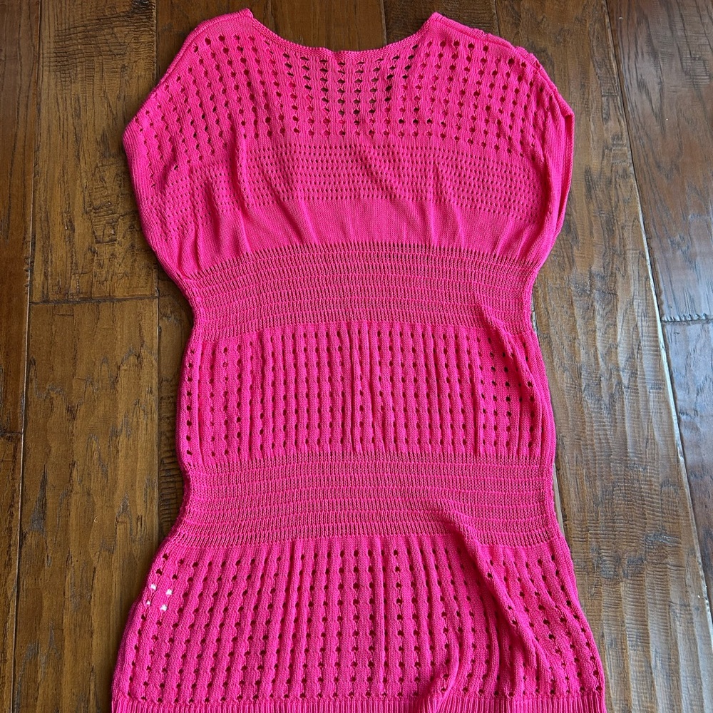 Pink Crochet Swim Cover-Up